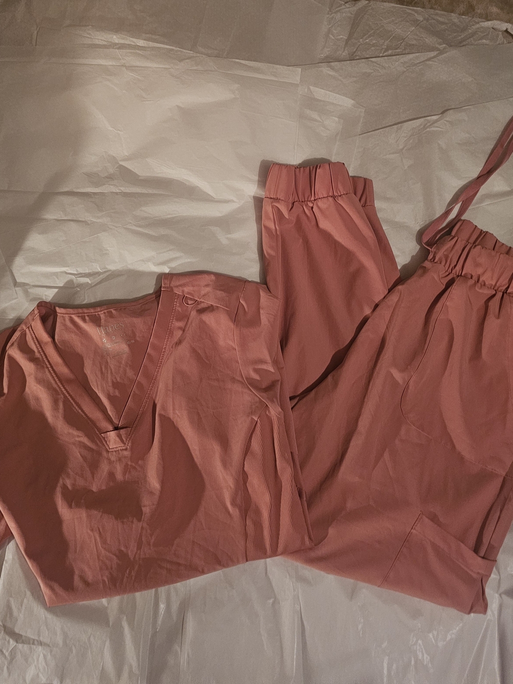 Hanes Comfort Fit Scrub Set Rose Peach XL